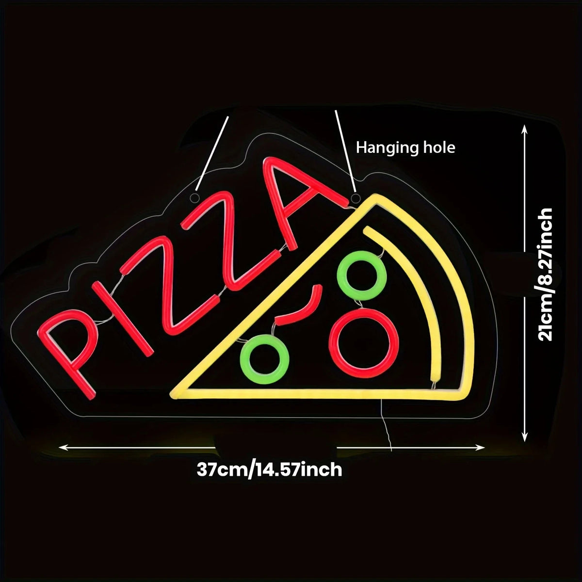 Pizza Slice Neon Sign - LED Light Fast Food Pizza Shop Takeaway Italian