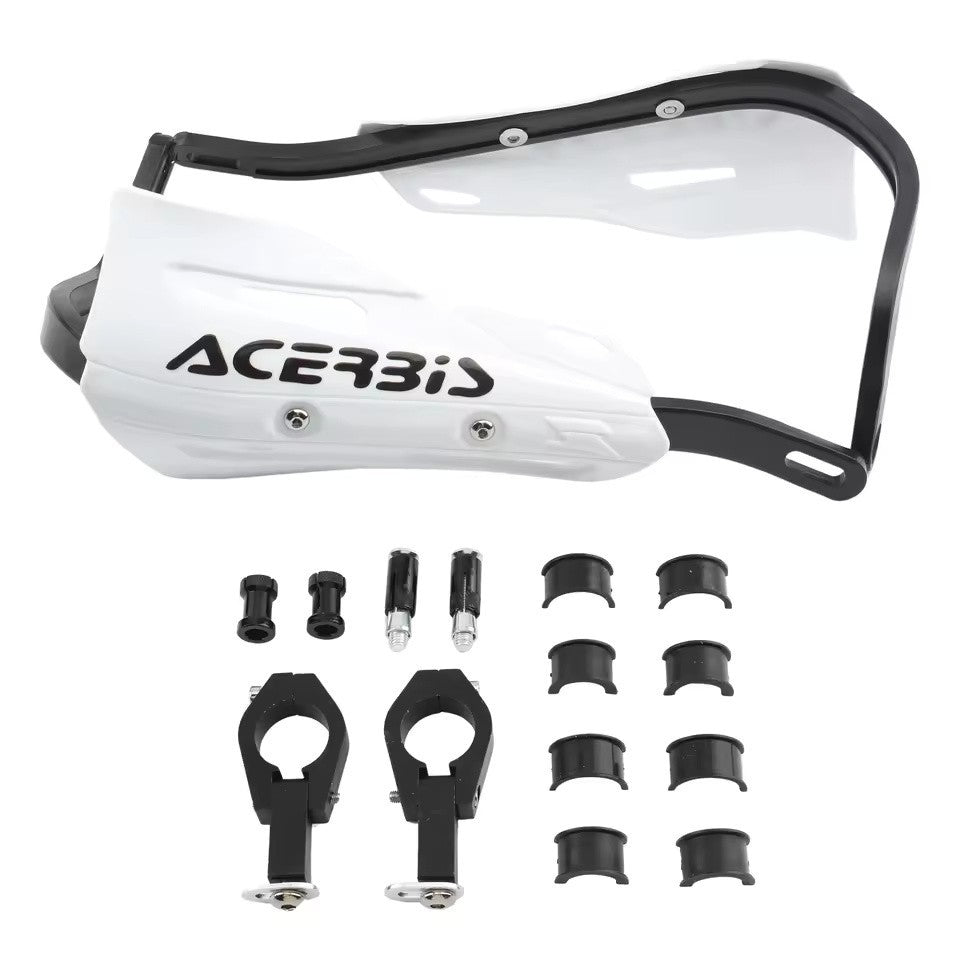 White Handlebar Bar Guards Motocross Enduro - Mount Kit KTM etc Hand Guard