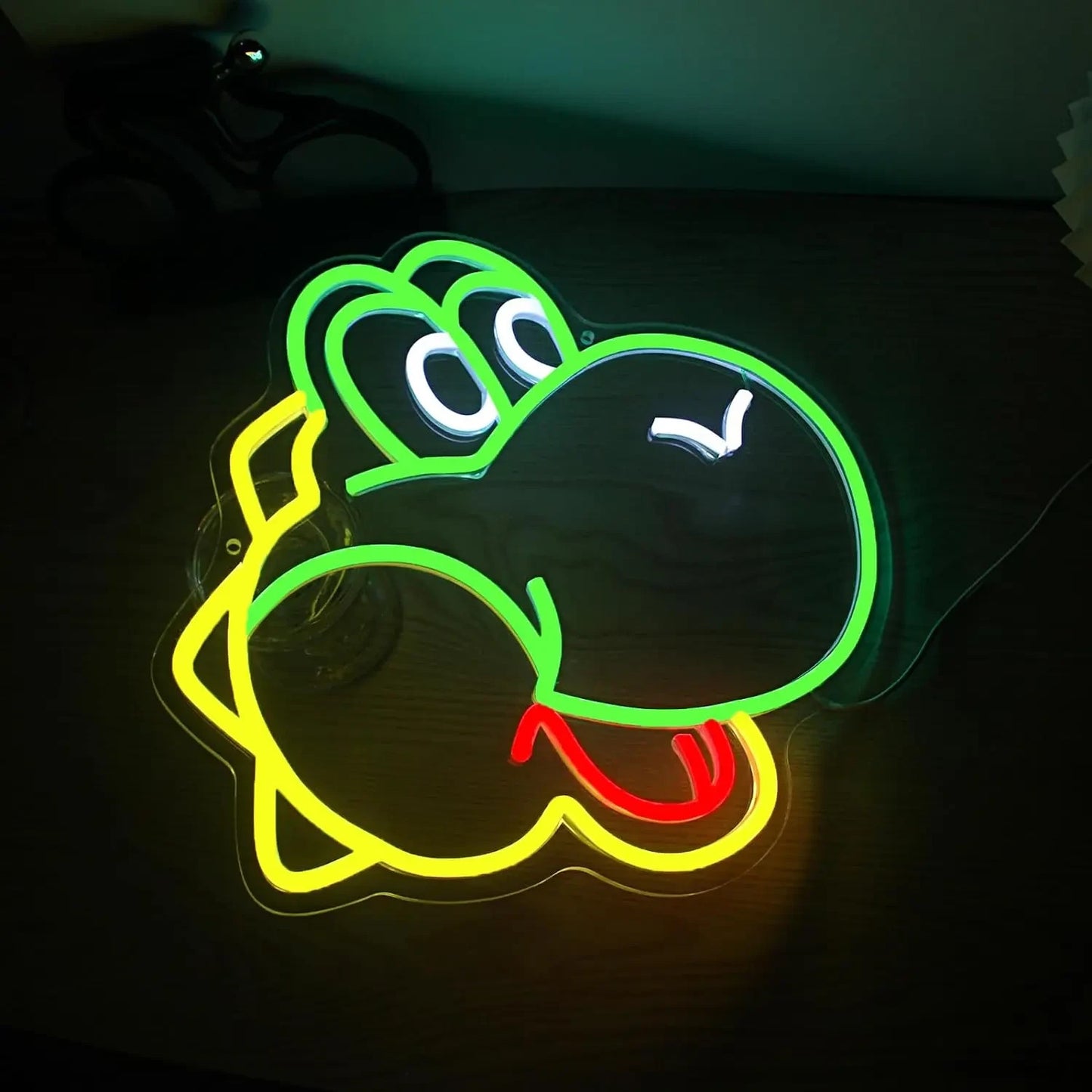 Yoshi / Mario Themed Neon Light - Nintendo Retro Gaming Sign Wall Gift USB