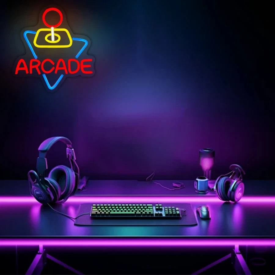 Arcade Machine LED Neon Light - Gaming Sign Wall Gift Man Cave 80s Xbox Retro