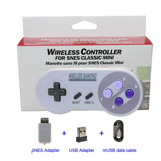SNES Wireless Controller 2.4GHZ For SNES NES Classic MINI / PC / MAC USB
