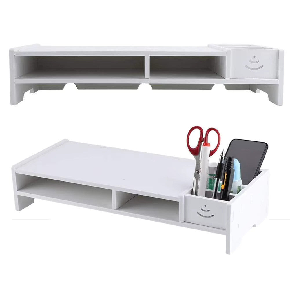 Computer Desktop Monitor Riser & Laptop Stand with Storage Organizer