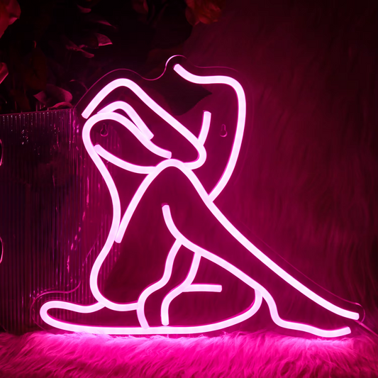 Stripper / Burlesque Girl Neon Sign - LED Light - Wall Strip Club Sexy Party USB