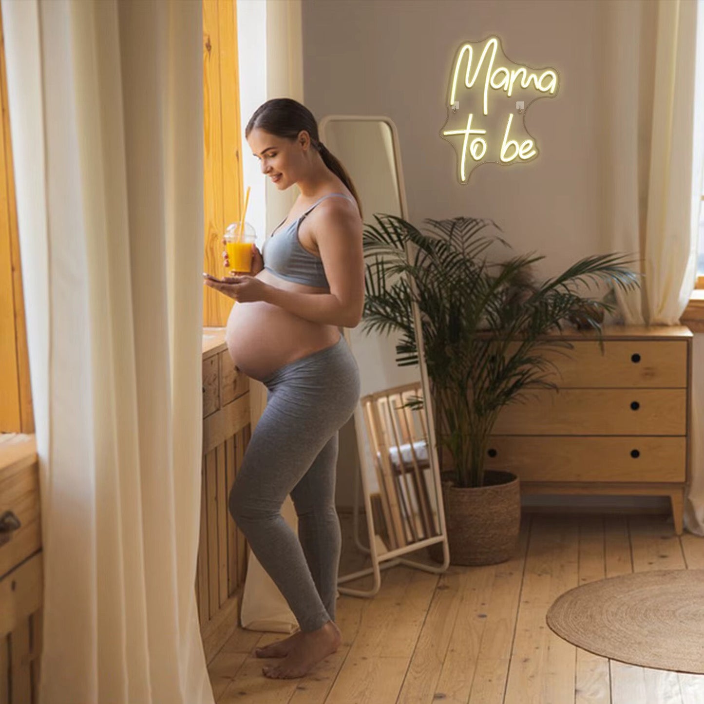 Mama to be Neon Sign - White LED Neon Light - Wall Decor Baby Shower Party USB