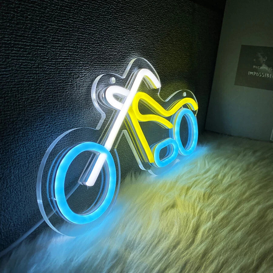 Motorbike Neon Sign - Home LED Light - Man Cave Bar Motorcycle Harley Davidson