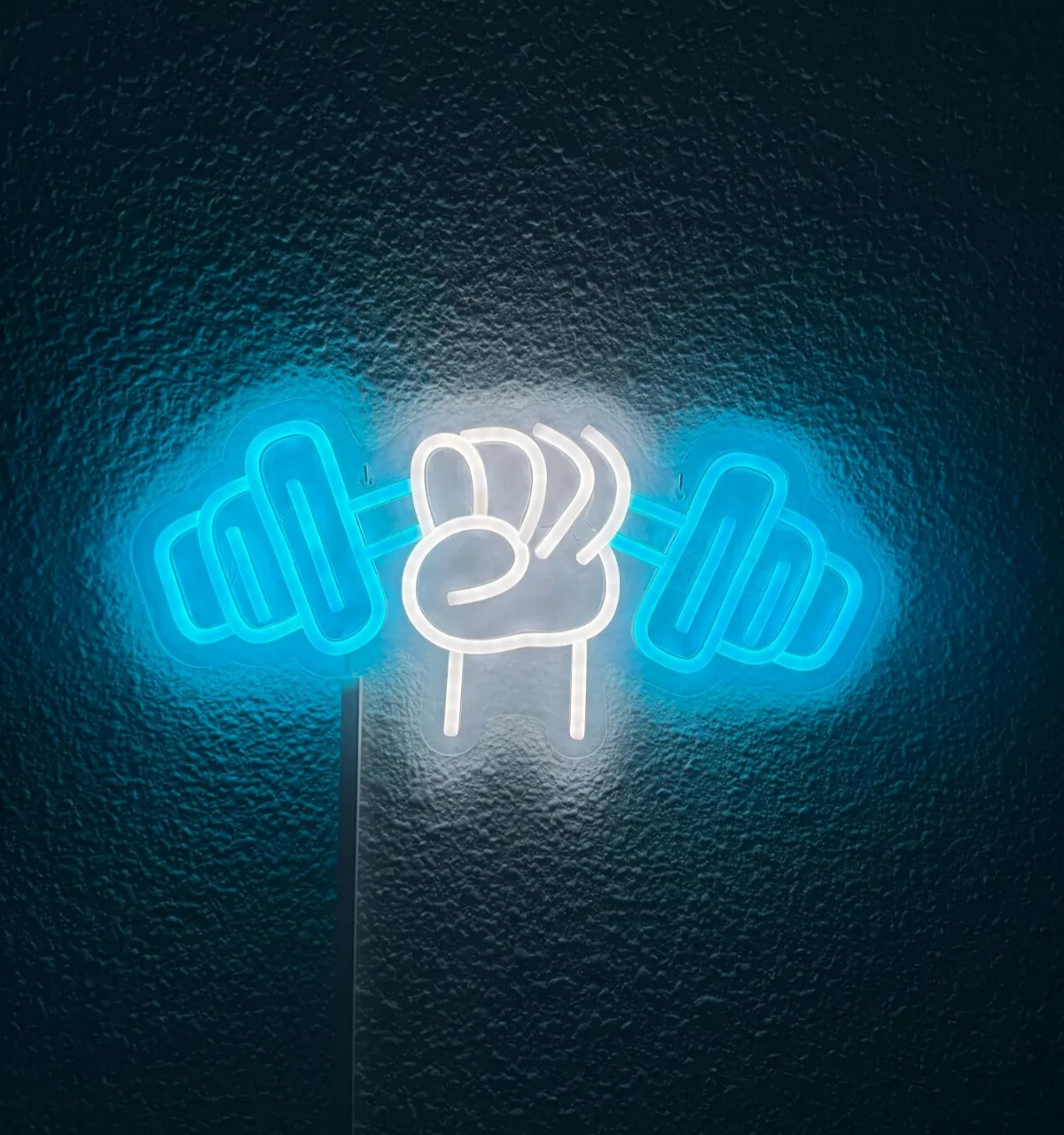 Gym Dumbbell Neon Sign - LED Weightlifting Light – Fitness Barbell USB Powered