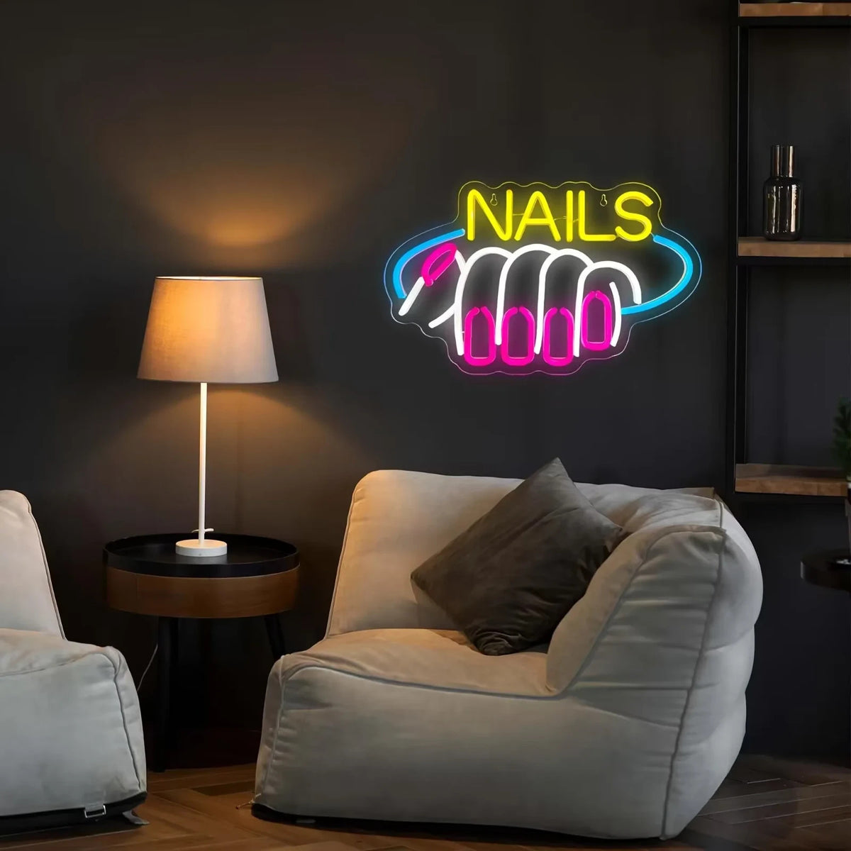 Nail Salon Light LED Neon Sign -Beauty Bar Lights Womens Self Care Room Nails