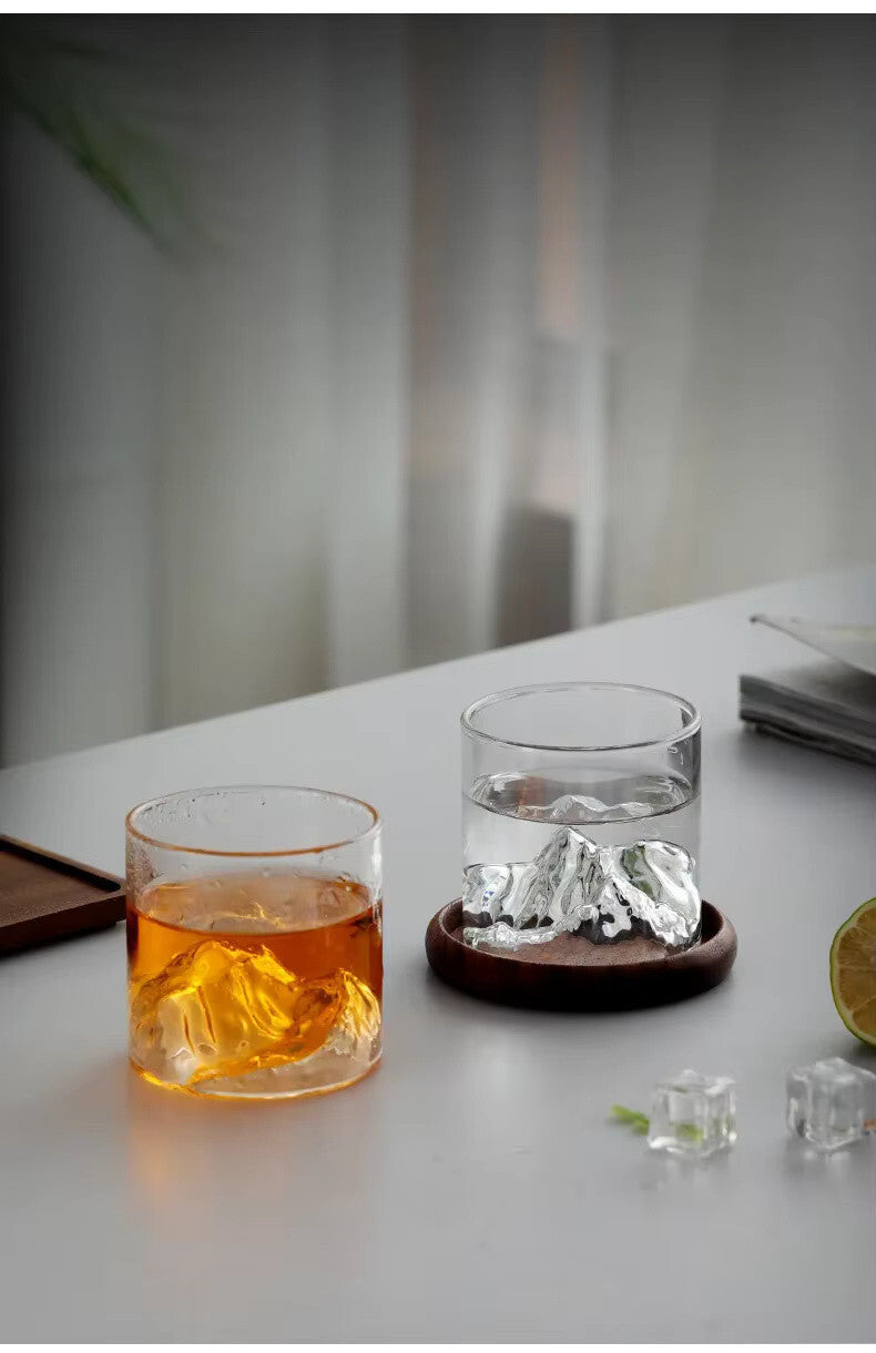 Mount Fuji Japanese Whiskey Drinking Glass Gift - Fathers Day Mountain Brandy