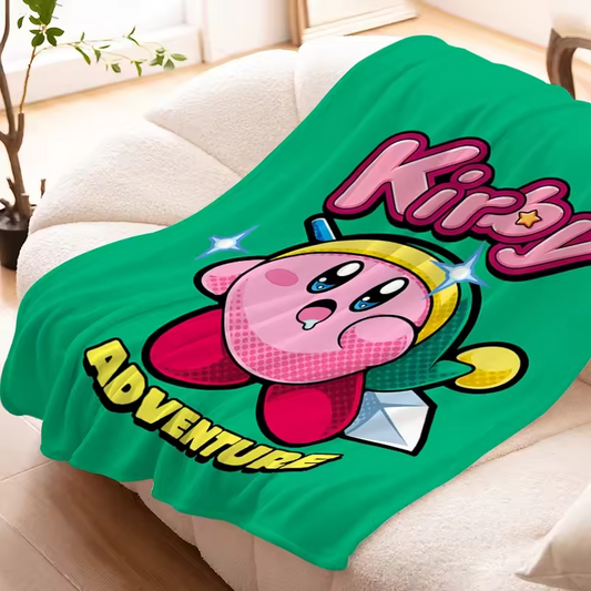 Kirby Fleece Blanket Childs Design Nintendo Green Throw Kids 100 x 130cm