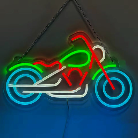 Motorbike Neon Sign - Home LED Light - Man Cave Bar Motorcycle Harley Davidson