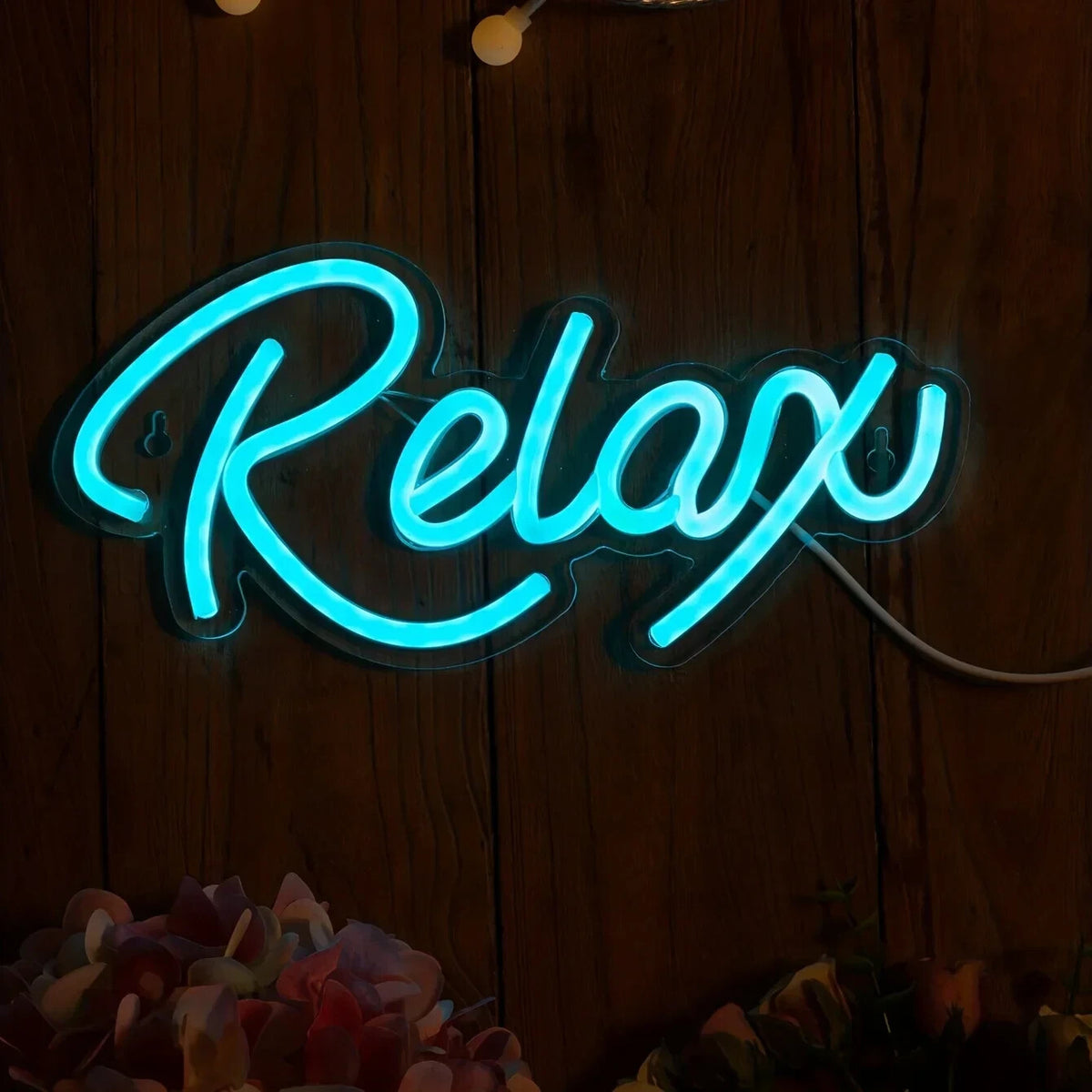 Relax Neon Sign - Home LED Light - Office Bedroom Spa Beauty Bar etc USB Powered
