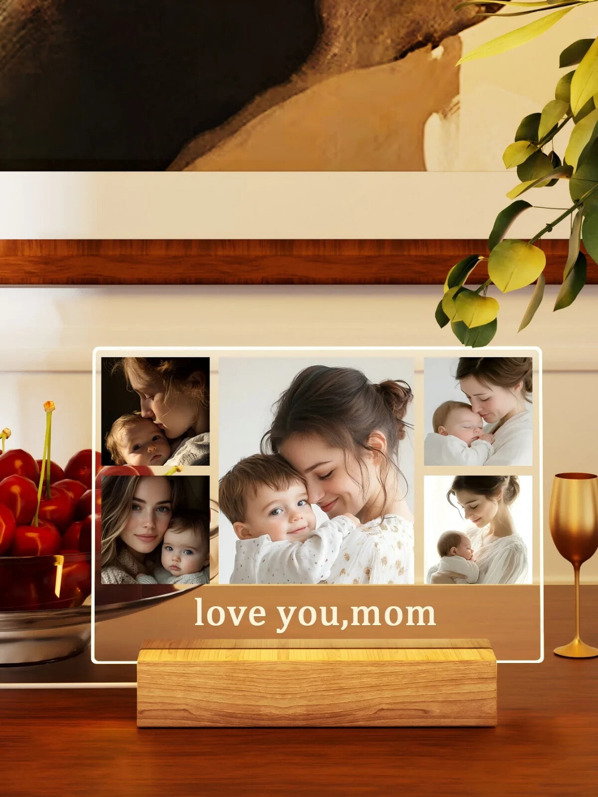 Personalised Mum Photo Frame - LED Light Up Plaque - Mothers Day Birthday Gift