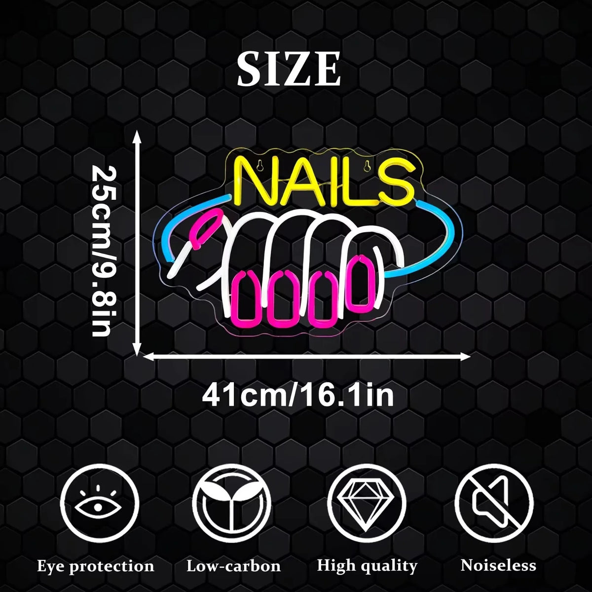 Nail Salon Light LED Neon Sign -Beauty Bar Lights Womens Self Care Room Nails
