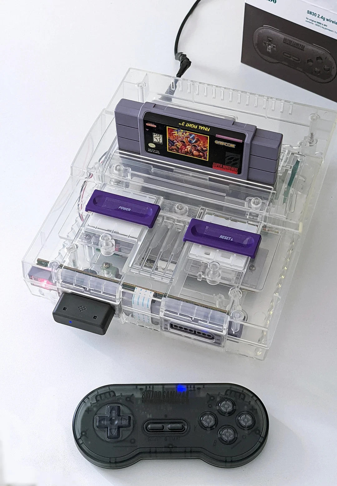 Replacement Shell Case for Nintendo SNES Console US VERSION - Transparent Clear