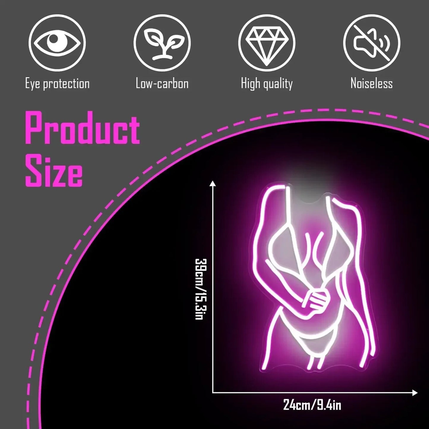 Stripper Girl Neon Sign - LED Light - Wall Strip Club Sexy Bikini Hot Party USB