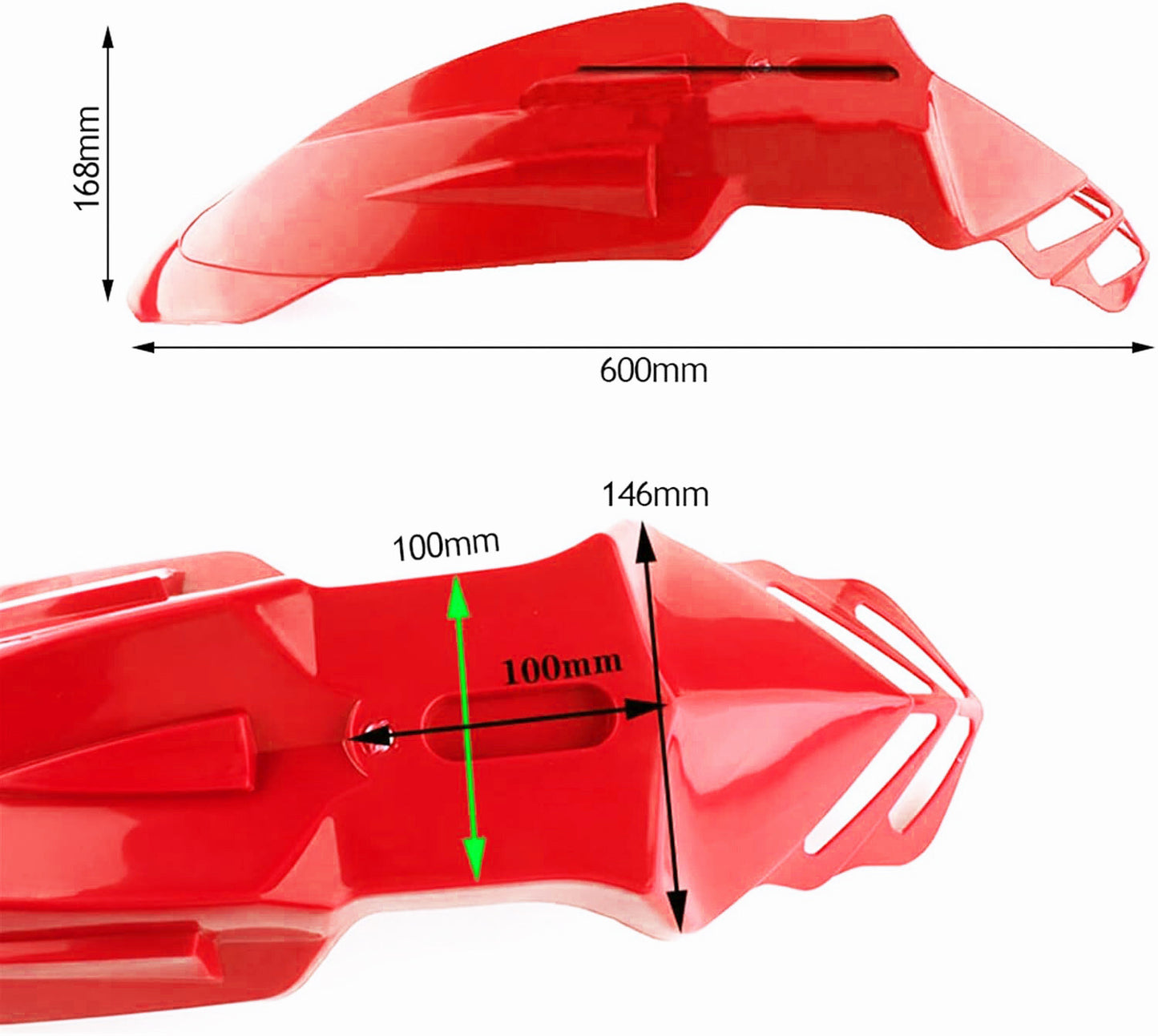 Universal Front Mudguard Fender - Supermoto / Motocross / Enduro Red Honda etc