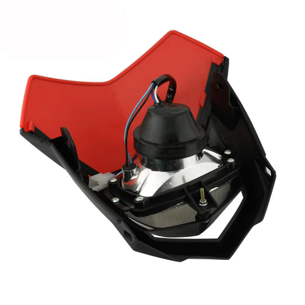 Universal Supermoto Enduro Headlight - For Suzuki Yamaha Honda Motorcycle Red