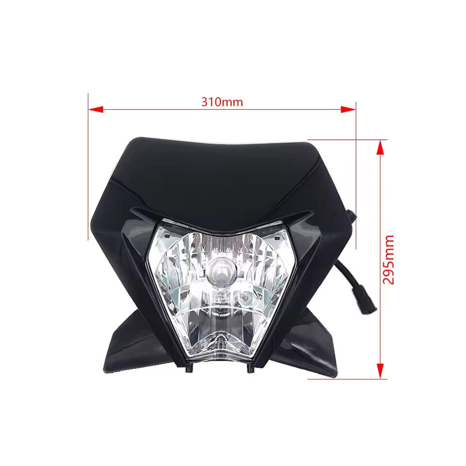 Universal Supermoto Enduro Headlight - For Honda Suzuki Yamaha Motorcycle BLACK