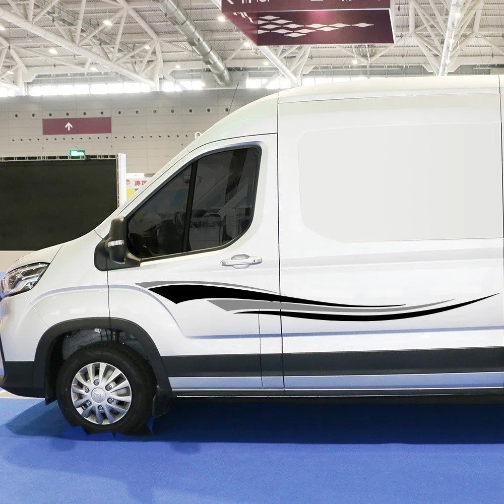 Campervan / Motorhome Decal Graphics Set, Black & Grey - Caravan Horsebox etc