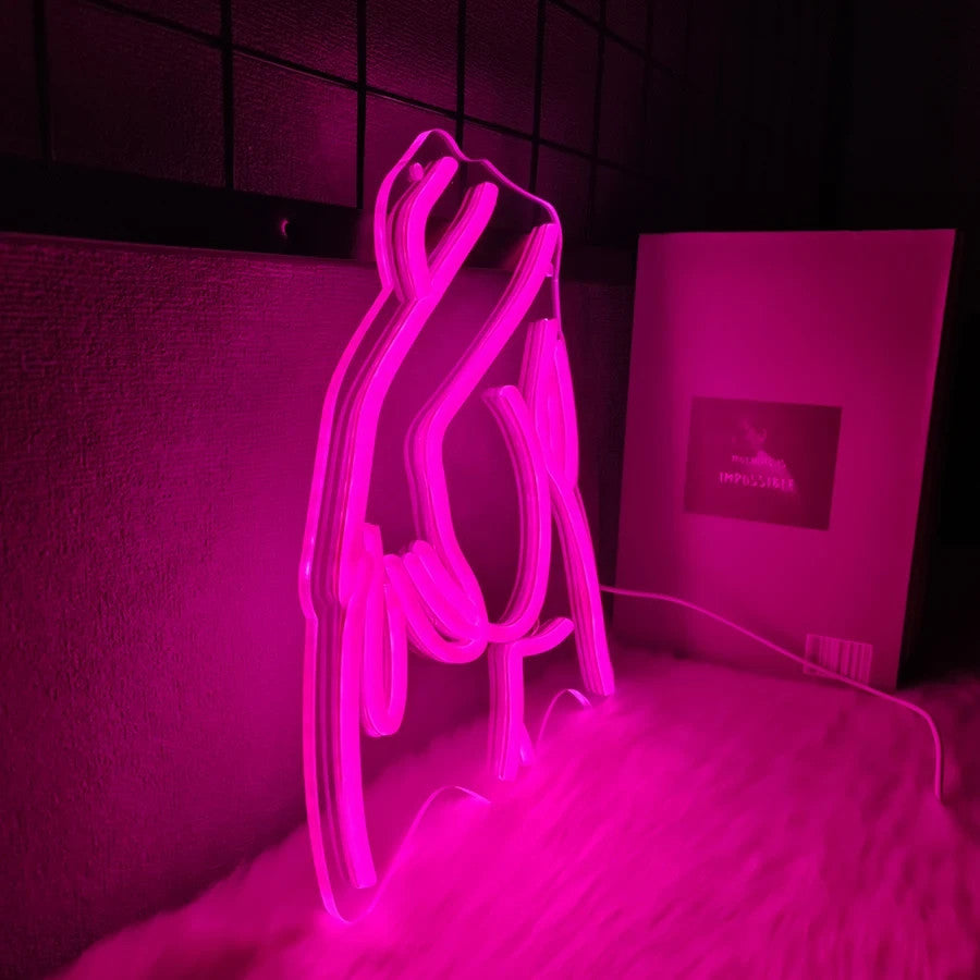 Stripper / Burlesque Girl Neon Sign - LED Light - Wall Strip Club Sexy Booty USB