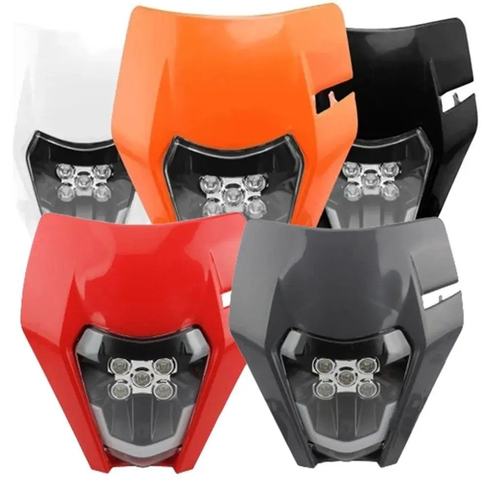 Universal Supermoto LED Headlight - For Kawasaki Suzuki Yamaha Motorcycle Red