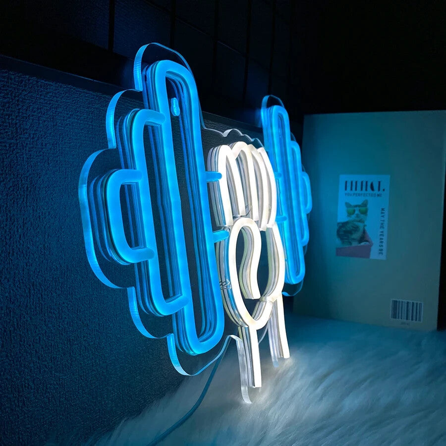 Gym Dumbbell Neon Sign - LED Weightlifting Light – Fitness Barbell USB Powered