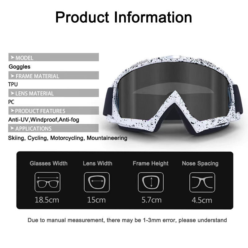 Anti-Fog Ski Goggles - UV400 Adult Men / Women Protection with Dual Lens