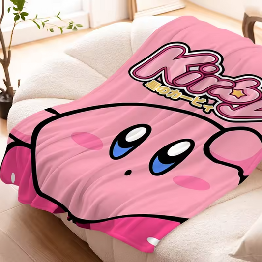 Kirby Fleece Blanket Childs Design Nintendo Pink Throw Kids 100 x 130cm