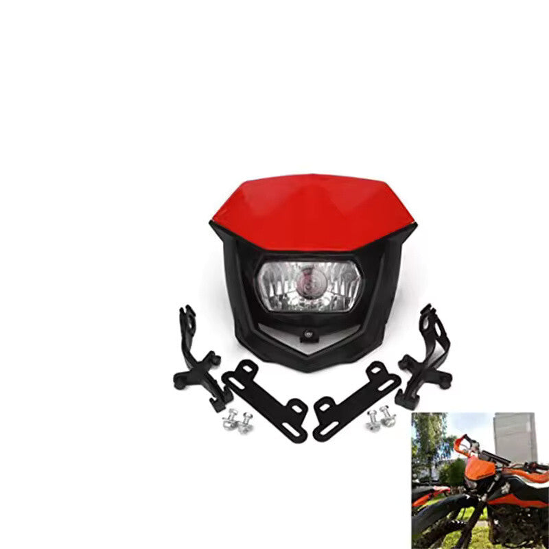Universal Supermoto Enduro Headlight - For Suzuki Yamaha Honda Motorcycle Red