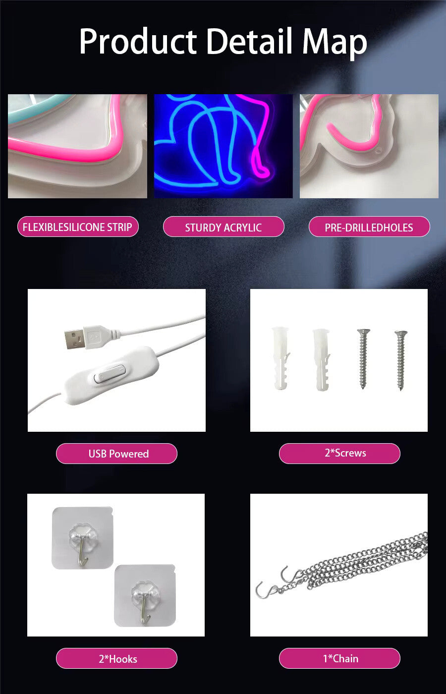 Paradise Neon Cocktail Light - Tropical Beach Bar Sign - Pub Home Club etc LED