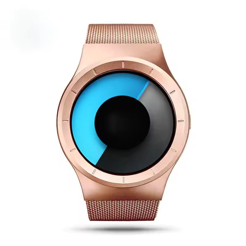 Numberless Watch - Liquid Blue Display - Mothers Day Gift Novelty Unique Unisex