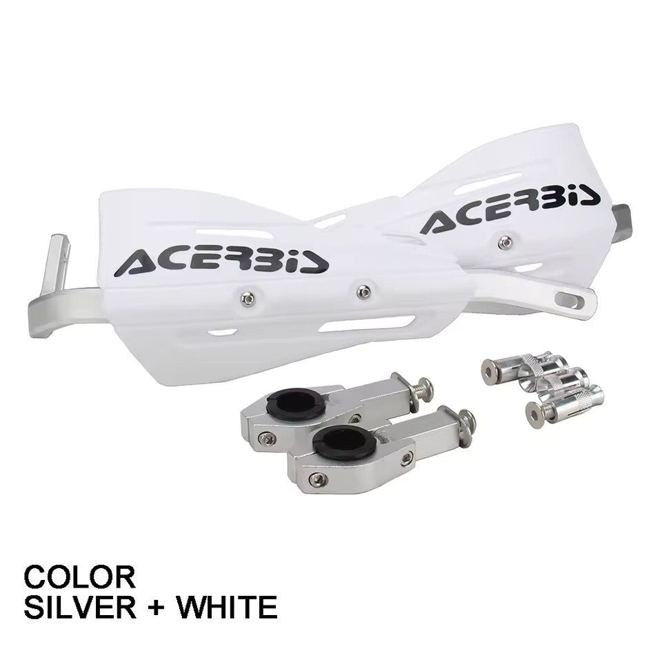 White Handlebar Bar Guards Motocross Enduro - Mount Kit KTM etc Hand Guard