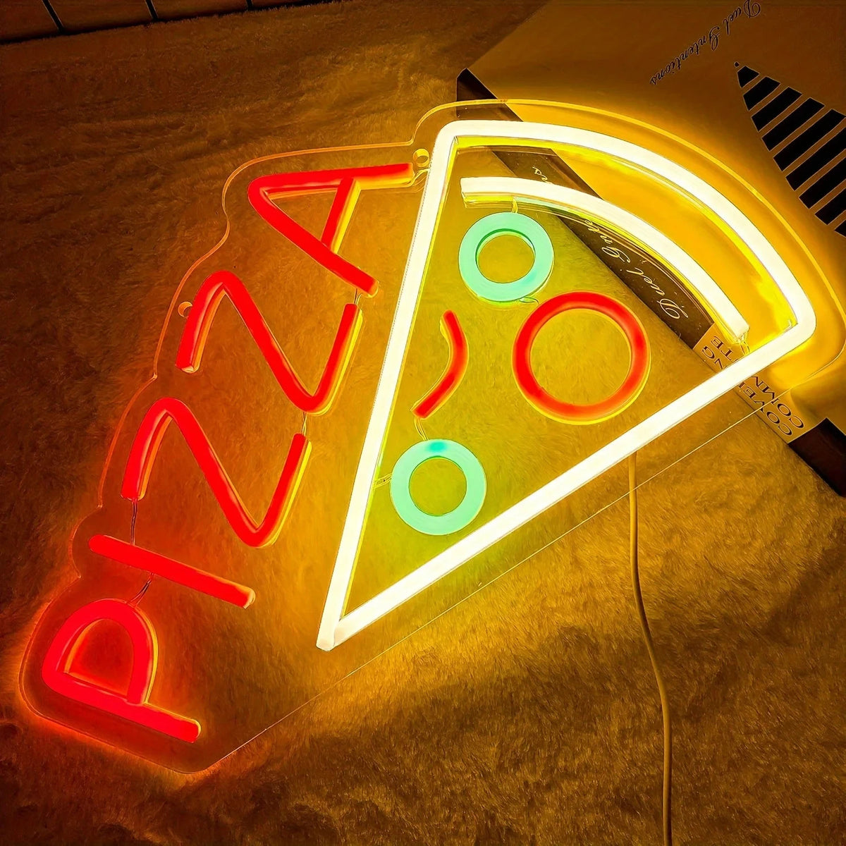 Pizza Slice Neon Sign - LED Light Fast Food Pizza Shop Takeaway Italian