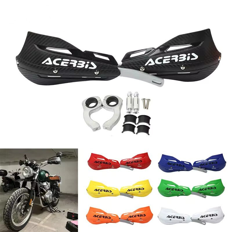 Black Carbon Handlebar Bar Guards Motocross Enduro - Mount Kit HONDA etc Hand
