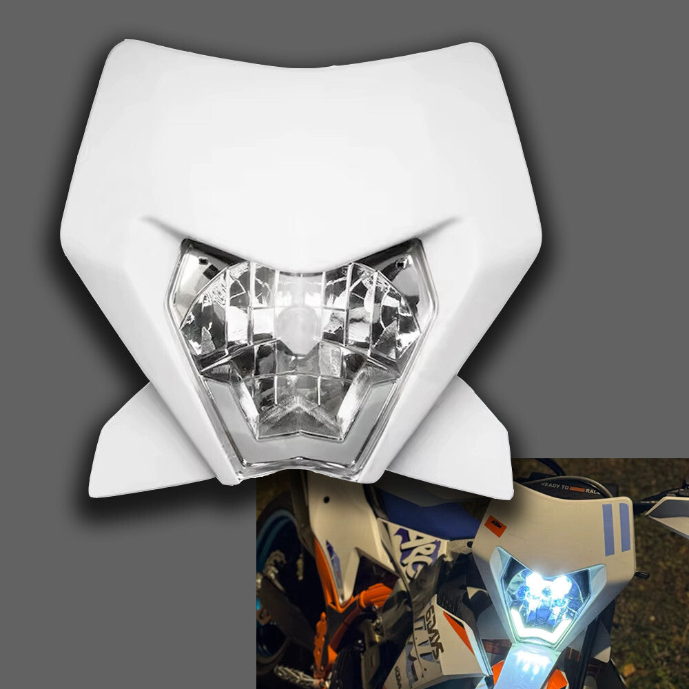 Universal Supermoto Enduro Headlight - For Honda Suzuki Yamaha Motorcycle White