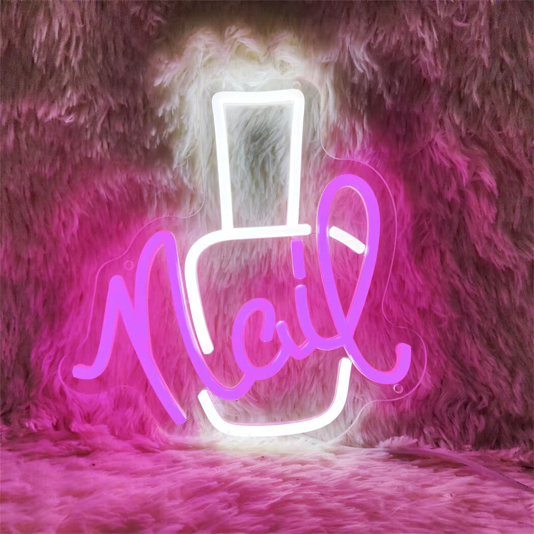 Nail Salon Neon Sign LED Light -Beauty Bar Lights Womens Self Care Room Nails