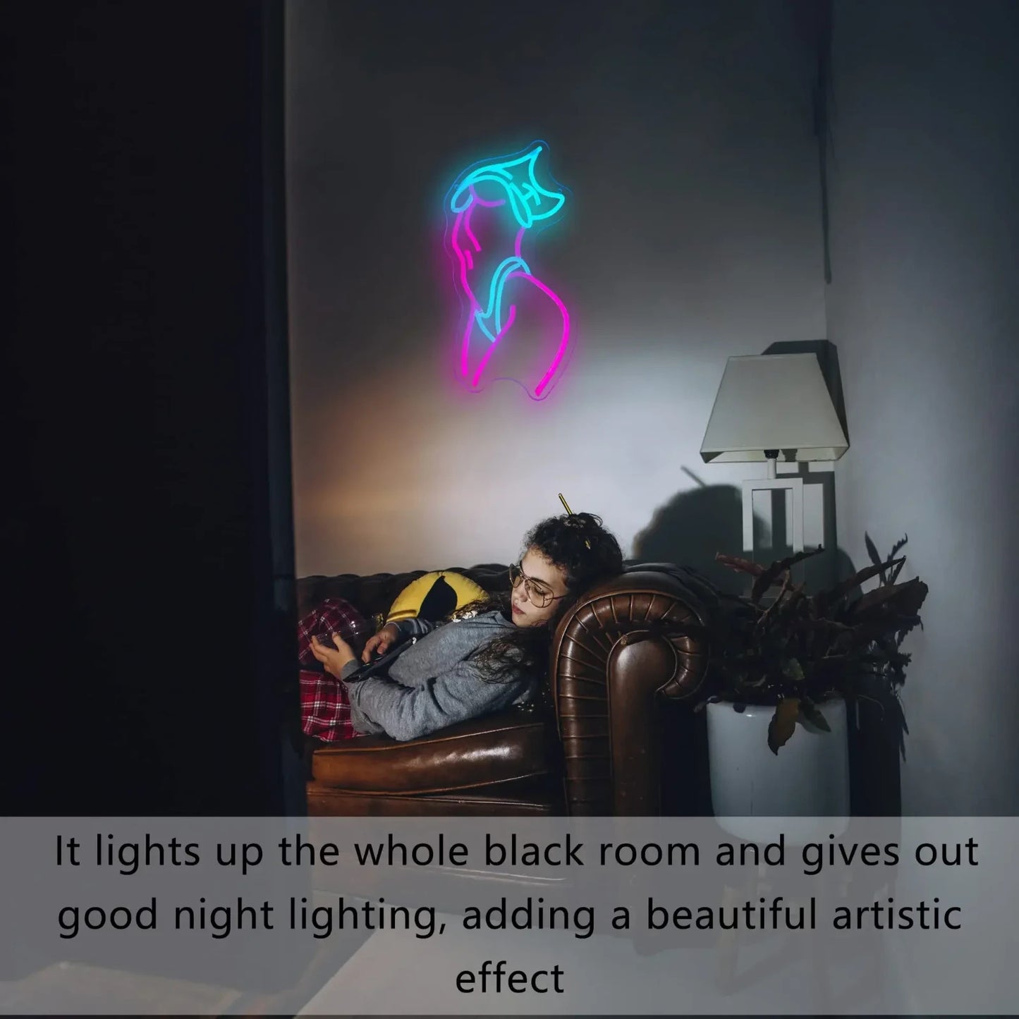 Stripper Girl Neon Sign - LED Light - Wall Strip Club Sexy topless Hot Party USB