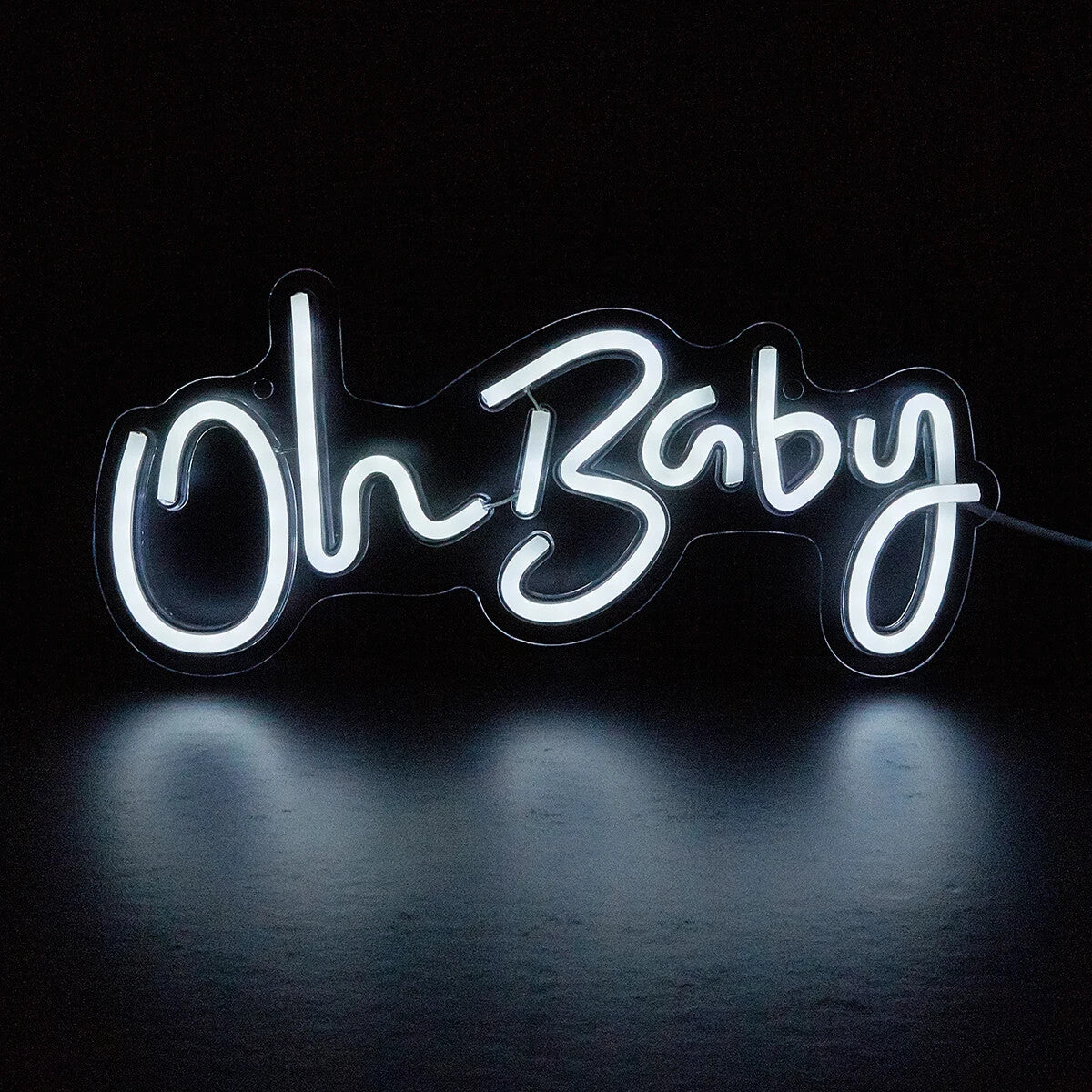Oh Baby White Neon Sign - Room Light LED Bedroom Hotel Club Bar Beauty Salon USB