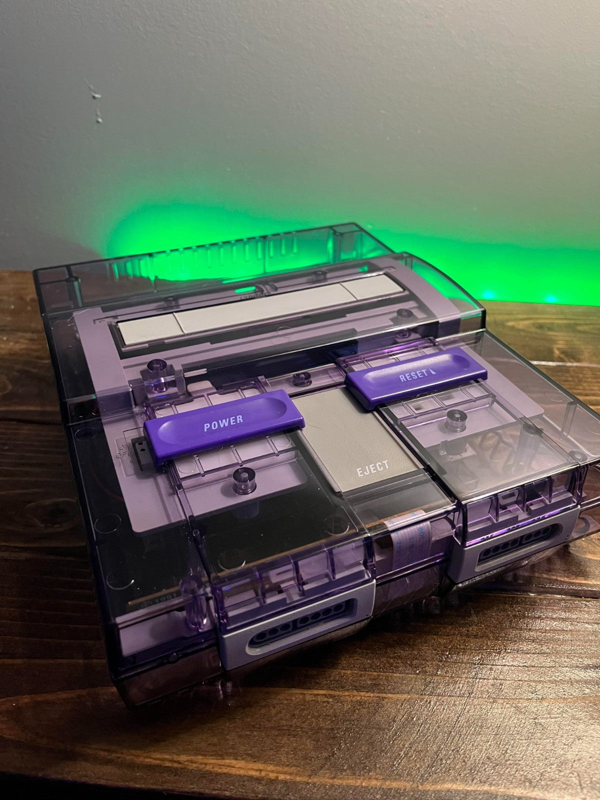 Replacement Shell Case for Nintendo SNES Console US VERSION - Transparent Purple