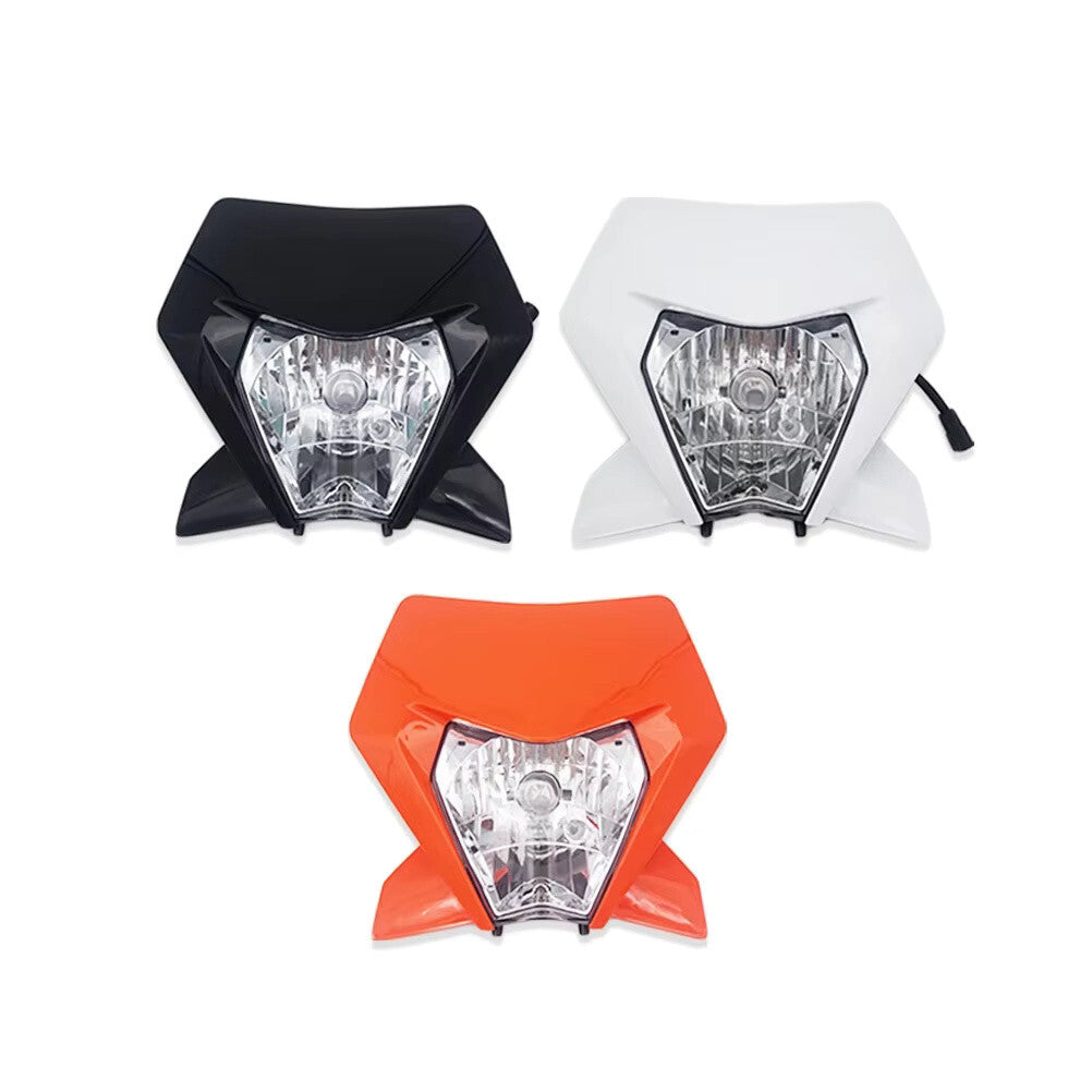 Universal Supermoto Enduro Headlight - For KTM Suzuki Yamaha Motorcycle ORANGE