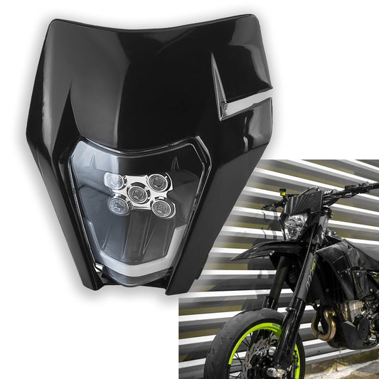 Universal Supermoto LED Headlight - For Kawasaki Suzuki Yamaha Motorcycle etc