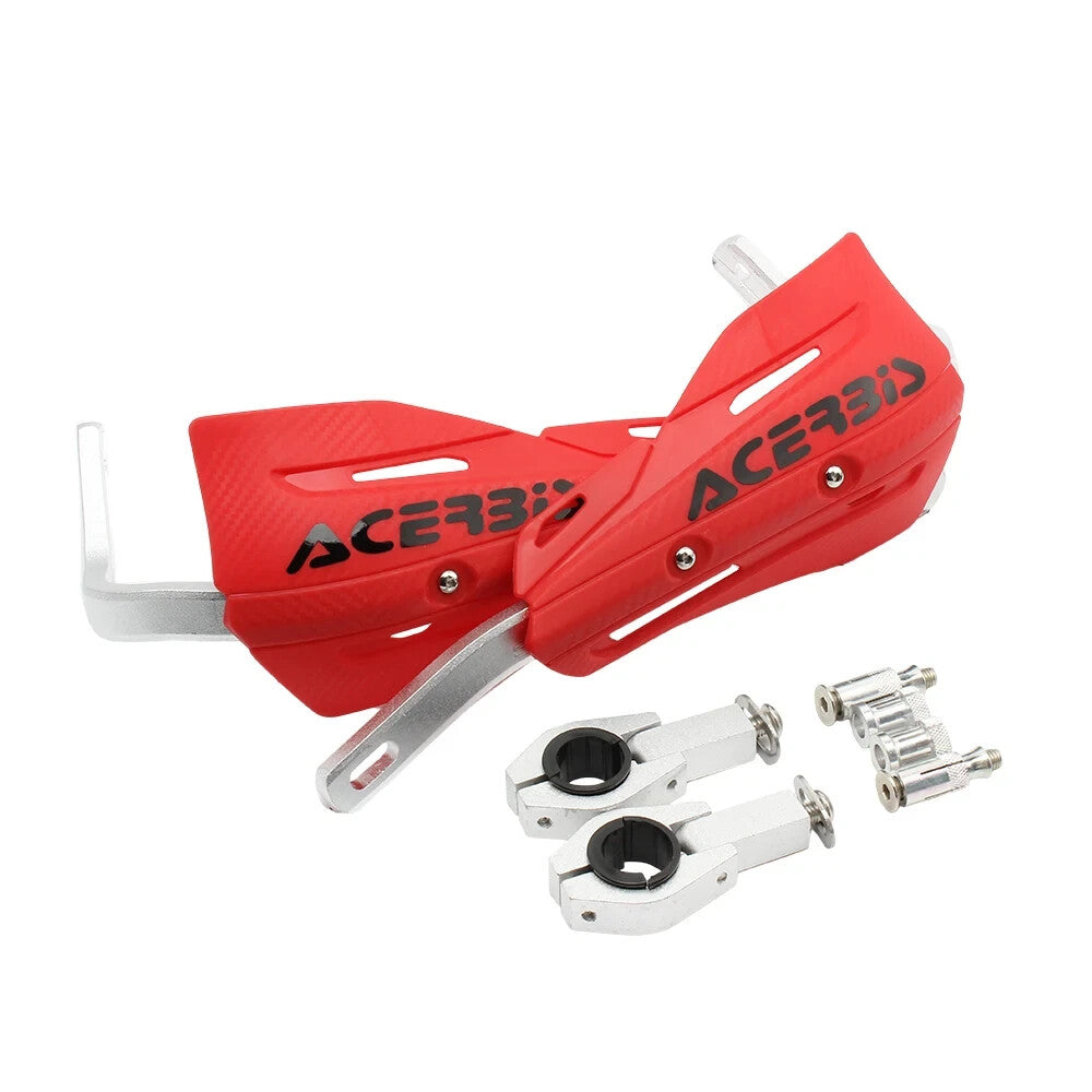 Red Handlebar Bar Guards Motocross Enduro - Mount Kit Honda etc Hand Guard