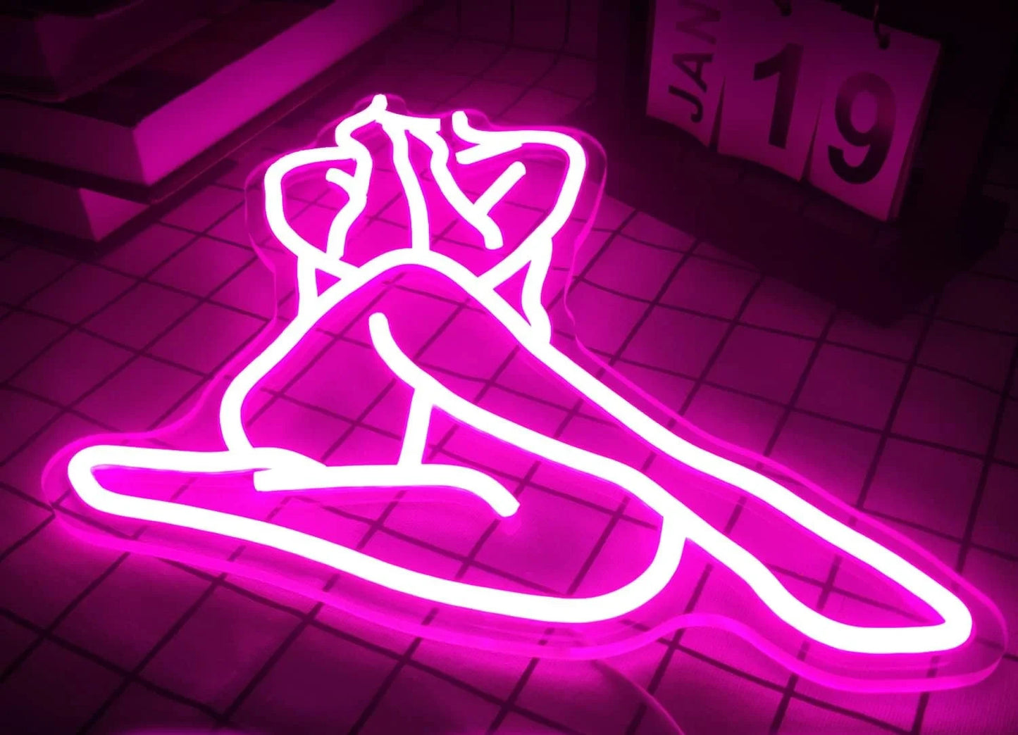 Stripper / Burlesque Girl Neon Sign - LED Light - Wall Strip Club Sexy Party USB
