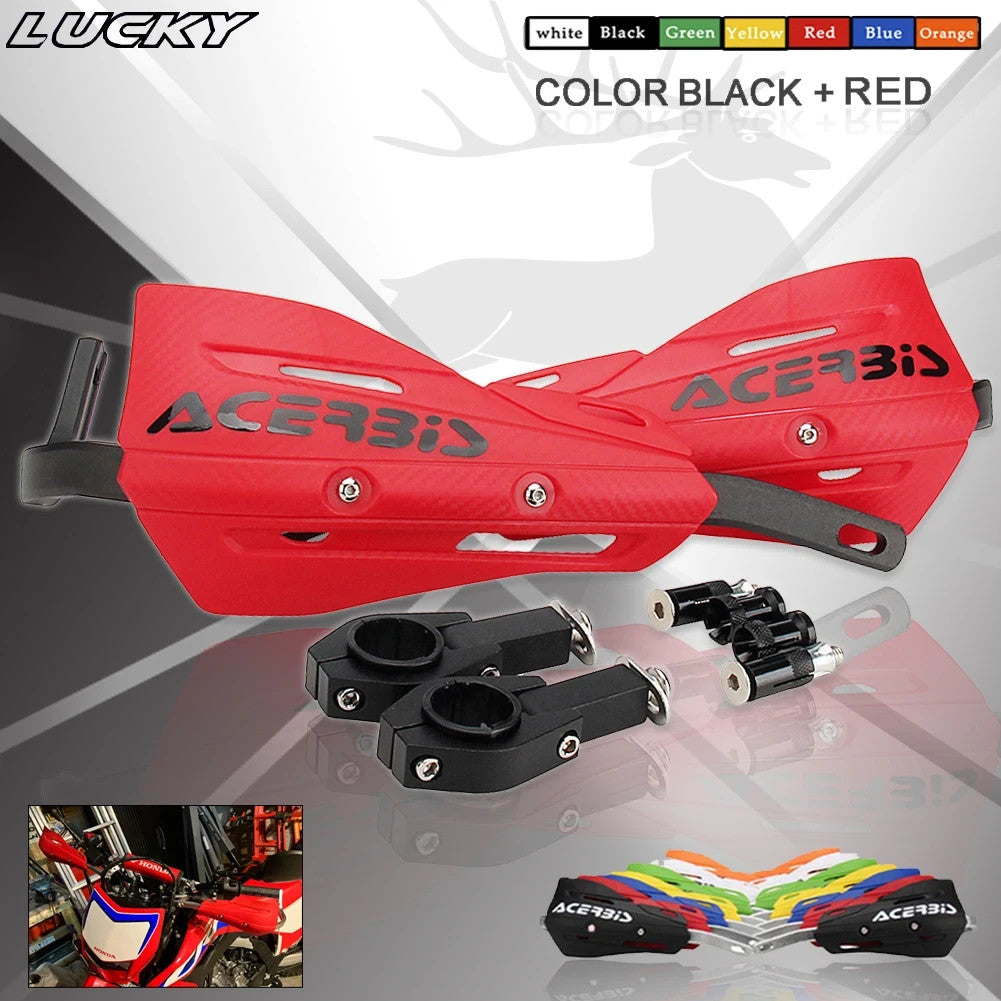 Red Handlebar Bar Guards Motocross Enduro - Mount Kit Honda etc Hand Guard