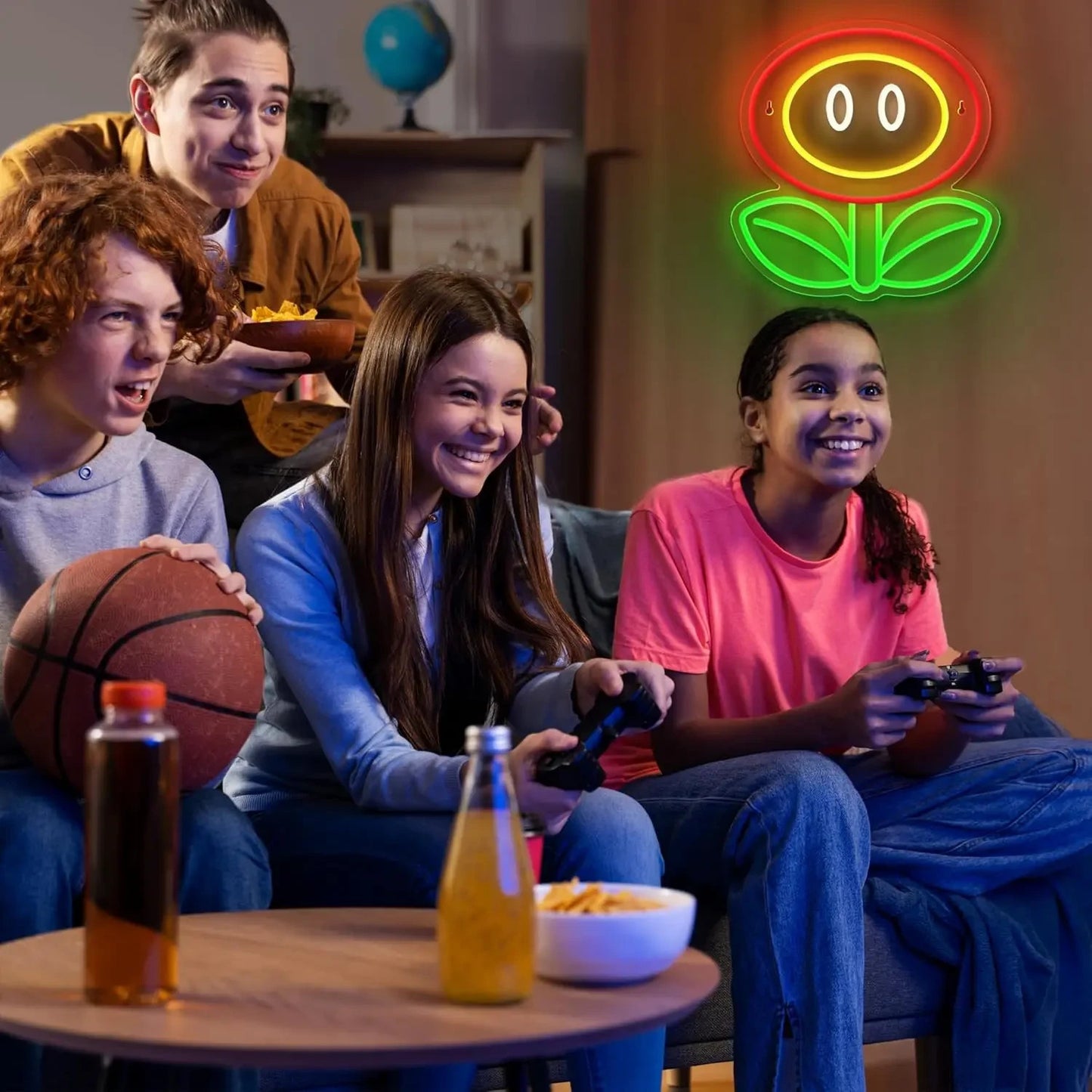 Super Mario Flower LED Neon Light - Nintendo Gaming Sign USB Powered Wall Gift