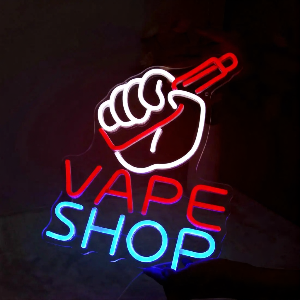 Vape Shop Neon Light -  Corner Store LED Sign - American Shop sweets Candy USB