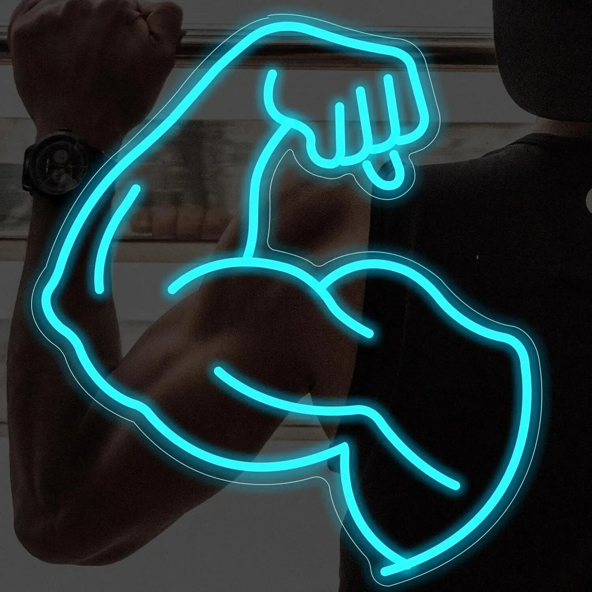 Muscle Pump ARM Neon Sign - LED Gym Light – Weightlifting Dumbbell USB Powered
