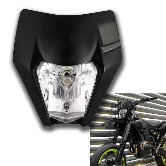 Universal Supermoto Enduro Headlight - For Honda Suzuki Yamaha Motorcycle BLACK