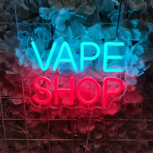 Vape Shop Neon Light -  Corner Store LED Sign - American Shop sweets Candy USB