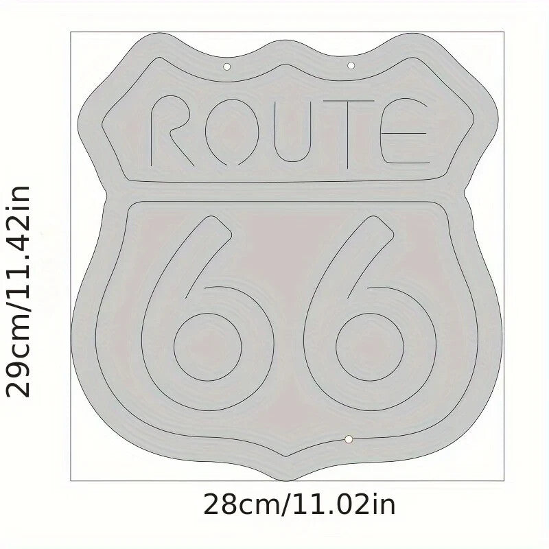 Route 66 Neon Light – LED Sign American - Acrylic Baseplate, USB Powered